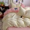 Conjunto de Quatro Peças de Cor Pura Aveludado Leite Espesso Outono e Inverno Conjunto de Três Peças de Cama Aconchegante de Veludo Coral Espesso Estilo Ins Veludo de Bebê