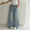 Pantalones vaqueros anchos florales estilo coreano para niñas, nuevos vaqueros infantiles de moda otoño 2026