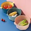 Cesta para escurrir dulces, cesta de plástico de doble capa para frutas y verduras, cesta para almacenar frutas en colores contrastantes, cesta para lavar verduras de cocina, lavadora de arroz
