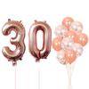 Decoración de cumpleaños dulce para niños y niñas de 16 años, traje de globo de oro rosa, globo de papel de aluminio para dulces 16