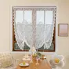 Cortina com Renda de Tricô Warp Flor Desenho Cruzado para Fronteira Amazon Cortina Divisória de Cozinha TEMU em estoque Daifa