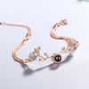Pulsera para mujer, diseño de nicho INS, pulsera de asta de moda para la red, pulsera de joyería de proyección de 100 idiomas