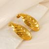 Pendientes únicos con forma de concha ondulada de metal, elegantes, de lujo, ligeros y de moda, con un diseño de nicho europeo y americano.