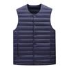 Chaleco sin cuello 70% plumón para hombre, Marca de moda moderna para la oficina, Chaleco sin mangas con cuello en V, Chaqueta cálida de capa interior, 70% plumón de pato blanco