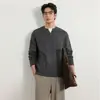 Suéter Masculino OT de Tricô Falso Duas Peças Outono Novo Estilo Americano Gola V Camada Base Casual Manga Longa