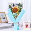 Nuevo Ramo de Temporada de Graduación, Oso Tejido y Girasol, Productos Terminados para Regalo a Estudiantes, Venta al por Mayor