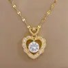 [Acero de titanio] Collar de boda con diamantes de lujo Love Light, ideal para banquetes transfronterizos, para mujeres, celebridades de Internet, cadena de clavícula a juego, acero de titanio.
