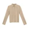 Cardigan de Tricô COMOS CMS Outono Gola Polo Mistura de Lã Slim Fit Camisa Base para Mulheres 260081