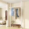 Estante Secador de Ropa de Piso a Techo, Estante de Almacenamiento, de Pie para Balcón Dormitorio Armario Doméstico Perchero para Ropa, Estante de Almacenamiento Simple