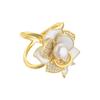 Hebilla para Bufanda de Flor de Té Xiaoxiangshan, Elegante y de Moda Hebilla Cuadrada para Bufanda con Flor de Perla de Agua Dulce, Nueva Hebilla de Esquina Multifuncional