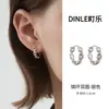 Pendientes de aro vintage incrustados con diamantes con un toque de lujo ligero y de alta gama, adecuados para caras cuadradas y redondas, pendientes de aro minimalistas con sentido de diseño, pendientes estilo old money al por mayor