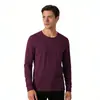 Camisetas Versátiles Cómodas de Cuello Redondo para Hombre Transfronterizas, Transpirables, Suaves y Amigables con la Piel para Primavera y Otoño, Camisetas de Manga Larga para Hombre