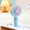 Ventilador de Mão Portátil Três Velocidades Novo Estilo Presente de Aniversário para Casal de Escritório Ventilador Recarregável com Base Destacável Moderno