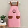 Delantal de lona moderno con logo estampado, nuevo diseño simple, anti-manchas y resistente al desgaste, especializado para servicio de comedor, ropa de trabajo para mujer