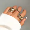 Joyería para Manos de Venta Caliente Transfronteriza Europea y Americana Anillo Metálico Líquido Irregular de Nicho Textura Abierta Anillo Abierto Joyería para Mujeres