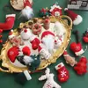 Feltro de Natal boneca pequena chapéu do Papai Noel enfeites enfeites atmosfera decorações presente embalagem de presente