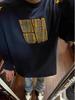 Suéter Bordado Americano Gola Redonda Masculino Inverno com Forro de Lã Espessado Gola Alta Sentido Adolescente Fita Marca de Moda Manga Longa Moda