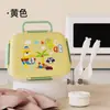 Lancheira Portátil Infantil, Segura para Micro-ondas, Lancheira Plástica de Desenho Animado, Lancheira Compartimentada para Estudante, Personalização de Presente