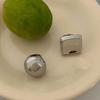 Anillo de Metal Geométrico Cuadrado de Brillo Exagerado Distintivo para Mujer Corea del Sur Nicho Único Exquisito Moda Anillo Combinable