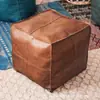 Taburete de Asiento Perezoso Estilo Marroquí Americano Cojín Futón de Cuero Tatami de Piso Rellenable Almacenamiento de Ropa Funda de Sofá