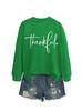 Estación Independiente de Lista de Deseos de Amazon Sudadera Elegante Versátil Cómoda para Mujer Corazón Agradecido Forma de Corazón Cruz Simple Transfronteriza Otoño Invierno