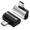 Adaptador Dac Decodificador Digital Tipo C en Ángulo Recto Dos en Uno Adaptador de Auriculares de 3.5mm Línea de Control de Llamadas para Escuchar Música