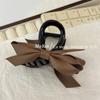 Bonito y moderno diseño Maillard marrón negro PU lazo pico de pato clip lateral horquilla agarre clip flequillo cordón accesorios para el cabello