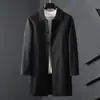 Cortavientos de longitud media para hombre, Primavera y Otoño, Cuello de solapa, Casual, Hasta la rodilla, Holgado, Negocios, Buff, Delgado Atractivo, Estilo Yamamoto, Talla grande