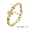 Distrito Lu Pulsera Hueca con Hebilla Doble de Herradura Estilo Ins Personalidad de Moda Joyería de Mano Chapada en Cobre con Oro de 18K