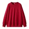 Sudadera de Mezcla de Algodón 300g Otoño/Invierno, Imitación Algodón, Hombro Caído, Cuello Redondo, Color Sólido, Pulóver, En Stock desde la Fábrica de Origen