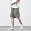 Pantalones cortos de algodón puro para hombre, nuevo estilo de verano 2026, pantalones casuales holgados de longitud media, pantalones de 5 puntos color caqui de alta gama