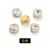Base Dourada Satélite Quatro Garras Vidro de Cristal Costurado à Mão Strass Acessórios DIY para Roupas Materiais para Acessórios de Cabelo Strass Redondo