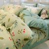 Set de cama de cuatro piezas de algodón 100% puro de dibujos animados para todas las estaciones, sábanas, funda de edredón, sábanas ajustables, juego de cama de tres piezas para dormitorio 4
