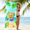 Taza de Vino de Dibujos Animados Transfronteriza, Toalla de Playa de Animales para la Costa, Toalla de Playa de Microfibra con Transferencia Térmica Digital, Toalla de Baño de Secado Rápido