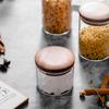 Garrafa de Vidro para Armazenamento Direto da Fábrica Transparente Armazenamento de Grãos de Cozinha Pote para Armazenamento de Alimentos Pote Selado de Madeira de Acácia
