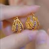 Aretes de anillo de diamantes de alta gama de lujo ligero nicho aretes exagerados aretes grandes mujeres viento frío joyería de moda al por mayor