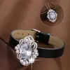 Pulseira Geométricas Esculpidas Vintage Italiana Resistente com Zircônia Embutida, Pulseira Feminina Versátil Estilo Palaciano, Exclusivamente para Vendas Transfronteiriças