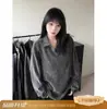 Moletom Gola V Padrão Espinha de Peixe para Homens e Mulheres, Camisa Polo Relaxada de Outono, Camiseta de Manga Longa Listrada, Camisa de Camada Interna Estilo Americano Pesado