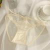 Ropa interior de encaje francés puro para mujer, calzoncillos de malla transpirable cómodos estilo niña, sexys de talle medio, ligeros y cómodos