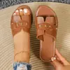Comercio electrónico transfronterizo, talla grande, nueva colección verano 2026, sandalias planas para mujer, sandalias de playa casuales y de moda para mujer