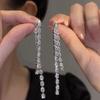 Brincos Longos de Zircônia Cristal em Forma de Gota, Brincos Longos com Franjas para Mulheres, Toque de Luxo Leve e de Alta Qualidade