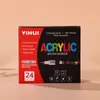 Marcador de pintura acrílica líquida directo bestseller transfronterizo con punta suave, diseño sin presión, para arte DIY de estudiante y pintura profesional
