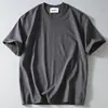 Algodão de fibra longa de Xinjiang! Construção de fio duplo de 260g! Camiseta masculina básica, versátil, de manga curta, gola redonda, cor sólida, para o verão