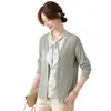 Conjunto de Primavera para Mamá, Top Estilo Dos Piezas, Suéter Elegante de Manga Larga Tejido para Mujeres de Mediana Edad, Blusa Fina con Retazos para Mujeres Mayores