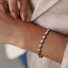 Pulsera nueva de acero inoxidable con cuentas de arroz de oliva, joyería de mano para mujer a la moda, accesorios de estilo retro de moda al por mayor