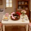 Pan de Donut Simulado Dibujo Animado Tienda de Panadería Juguete de Comida Escena Miniatura Accesorio Modelo Llavero DIY Pasador