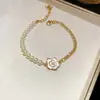 Pulseira com Pingente Redondo de Diamante Colorido Estilo Coreano Pulseira de Luxo Leve de Alta Qualidade Elegante Versátil Temperamento Pulseira para o Dia a Dia para Mulheres