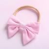 Europeu e Americano Hot Selling Acessórios para o cabelo das crianças Baby Bow Nylon Anel de cabelo para bebê recém-nascido Traceless Solid Color Headband