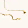 Colar de Pérolas Imitação Transfronteiriço Europeu e Americano Luxo Acessível Aço Inoxidável Banhado a Ouro 18K Colar de Pérolas Geométrico Simples Elegante da Moda