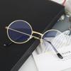 Gafas Vintage para Mujer Marco Redondo Pequeño Artísticas Ligeras Gafas Anti Luz Azul Combinan con Todo Hombres Espejo Plano Redondo Espejo Plano de Piso